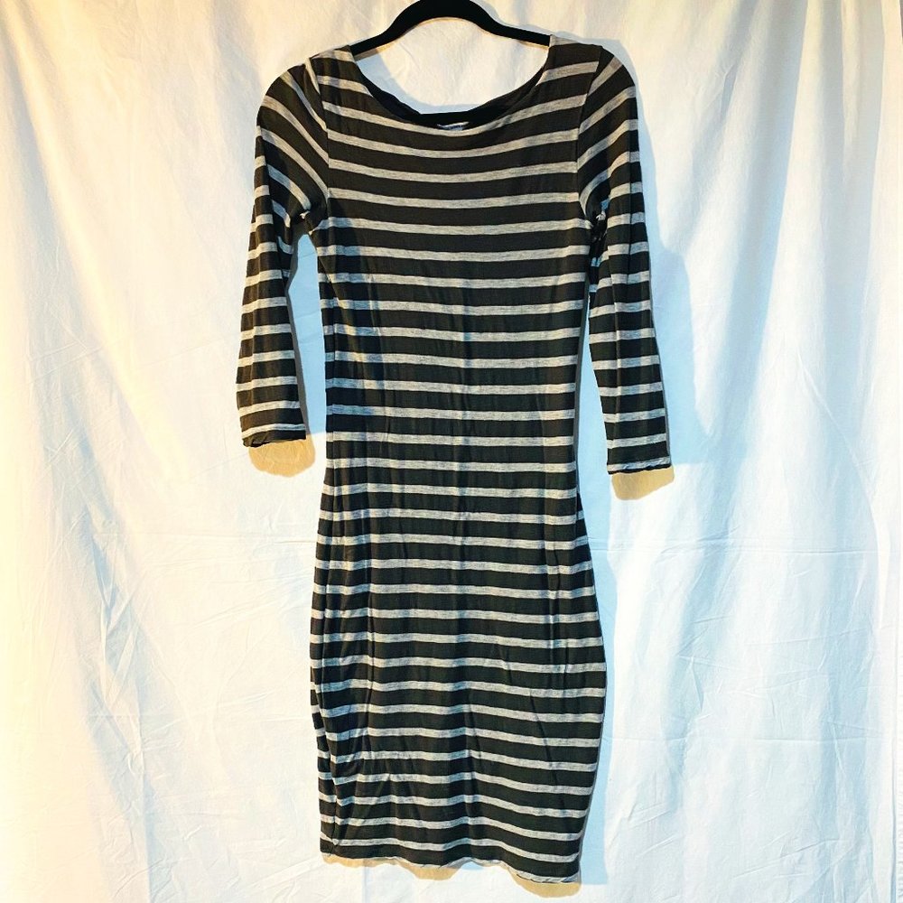 JAMES PERSE | Grey & Black Striped Cotton Dress